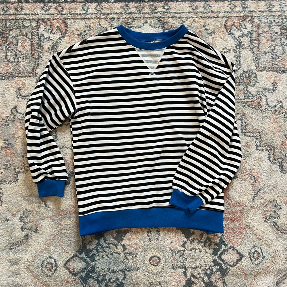 Blue and Black Striped Sweater